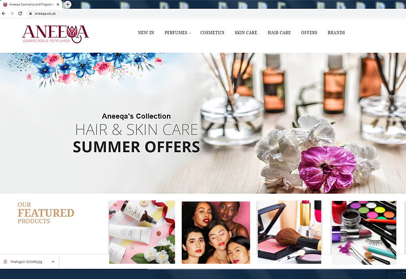 Aneeqa Cosmetics Website